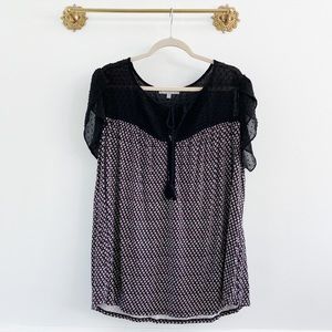 Daniel Rainn Saharey Tassel Knit Top Black